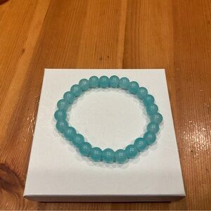 AMAZONITE CRYSTAL GEMSTONE STRETCH BRACELET ROUND BEADS NEW TURQUOISE TEAL BLUE